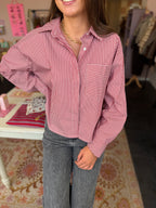 CHEMISE LOU ROUGE RAYURES BLANCHES