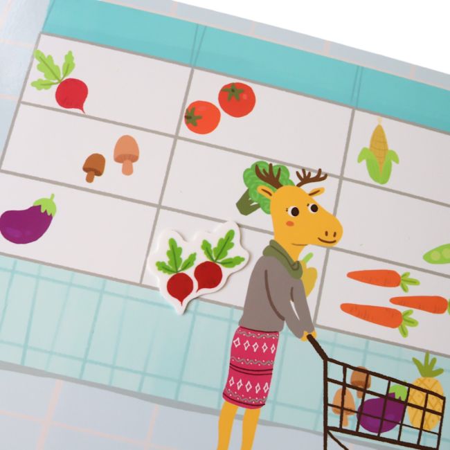 Livre stickers repositionnables Mon petit marché