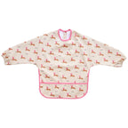 Bavoir tablier manches longues 1-3 ans Lapin rose