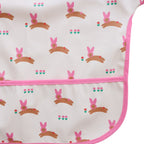 Bavoir tablier manches longues 1-3 ans Lapin rose
