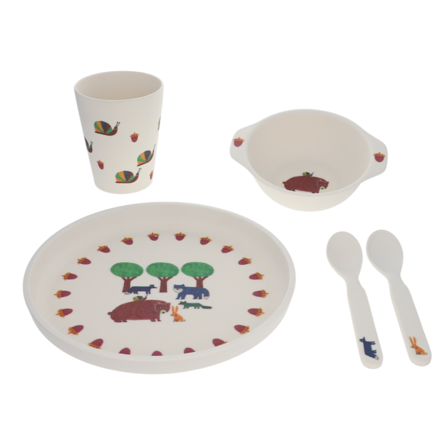 Coffret repas en mélamine animaux - La forêt