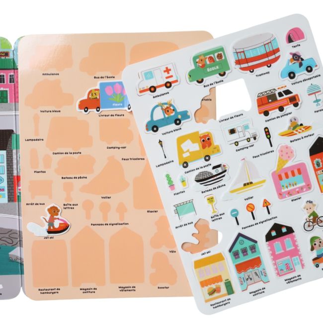 Livre stickers repositionnables Animaux en ville
