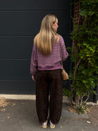 SWEAT-SHIRT ROMANE MAUVE/BLANC