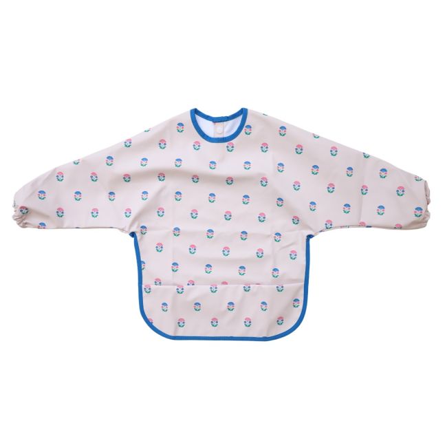 Bavoir tablier manches longues 1-3 ans Fleurs