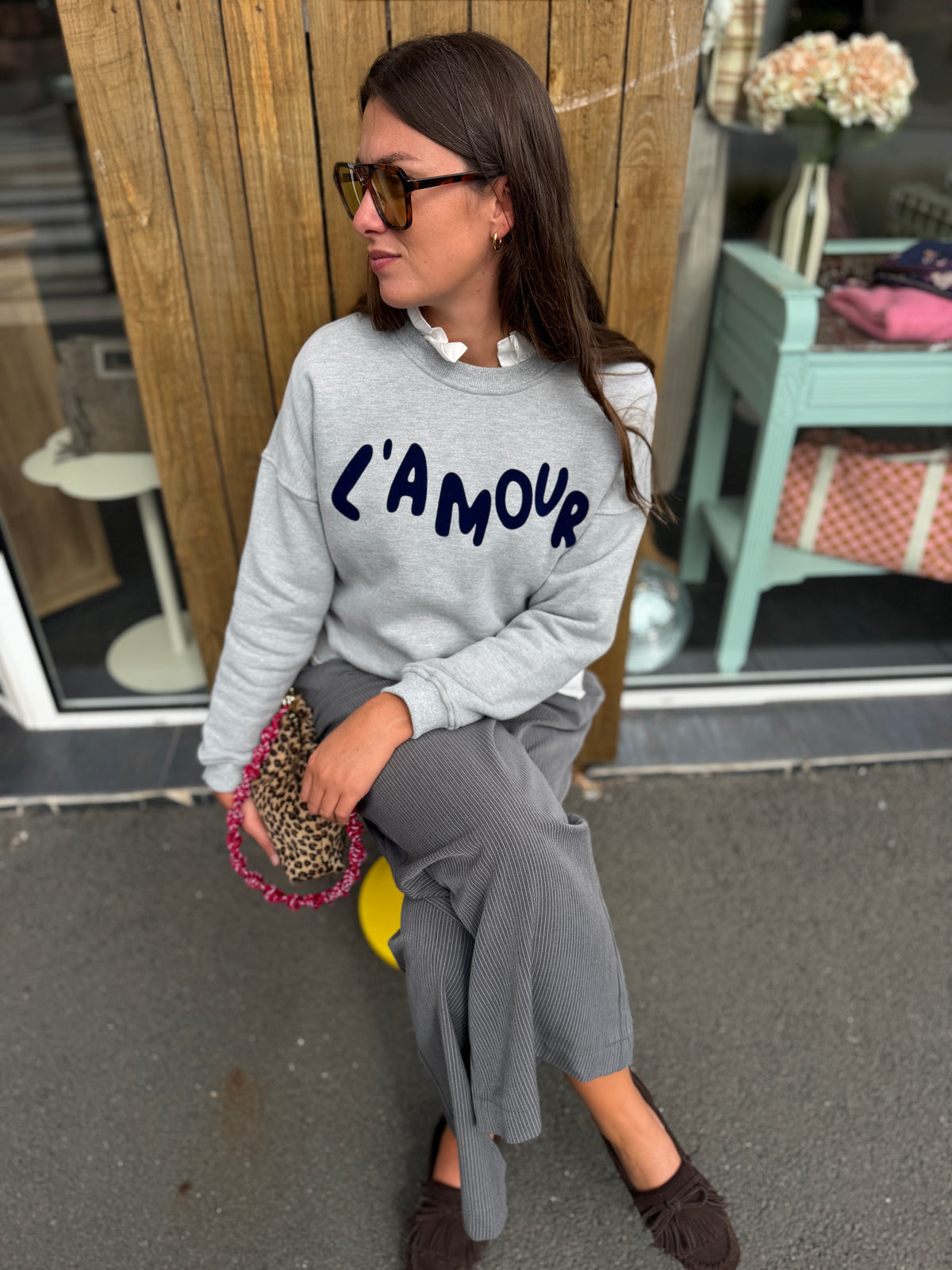 SWEAT AMOUR GRIS