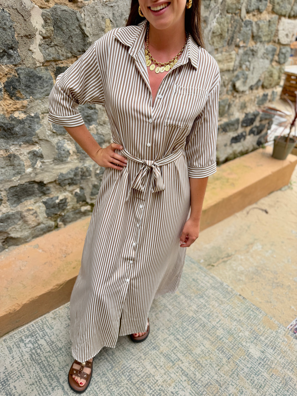 ROBE INÈS MARRON