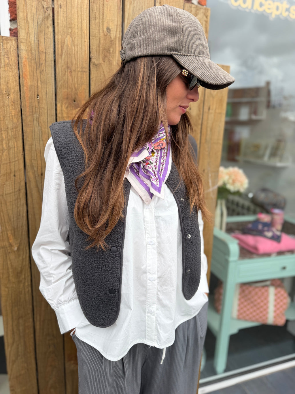 VESTE SANS MANCHES ALBA GRIS