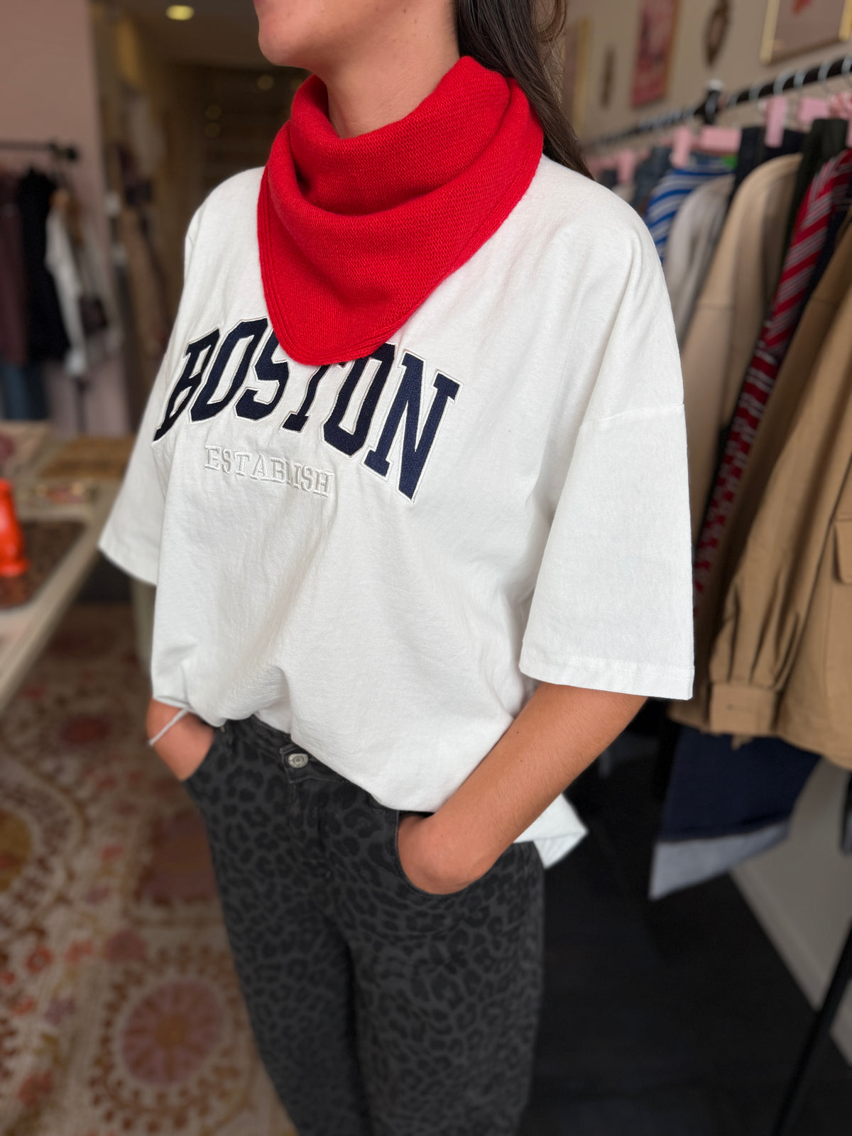 FOULARD CACHEMIRE CÉLIA ROUGE