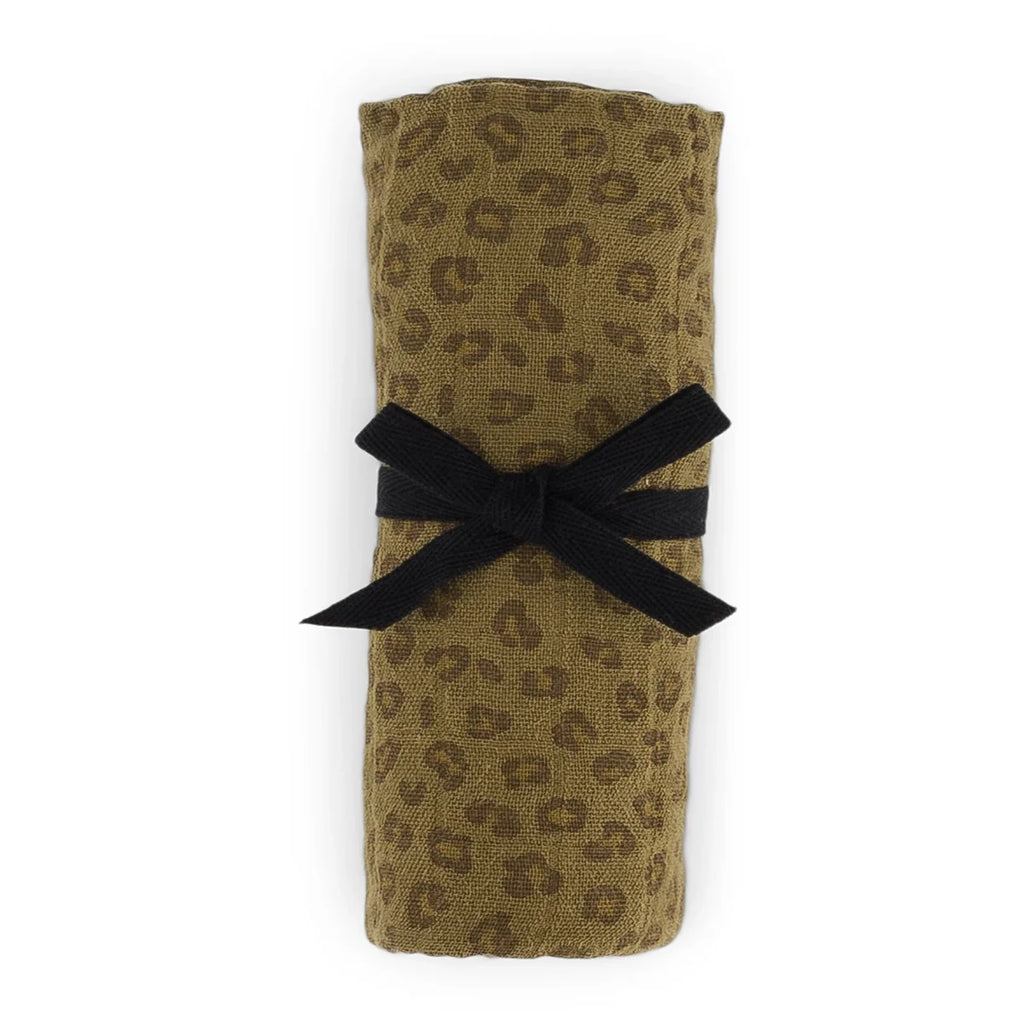 FOULARD BIANCA MINI LÉOPARD OLIVE