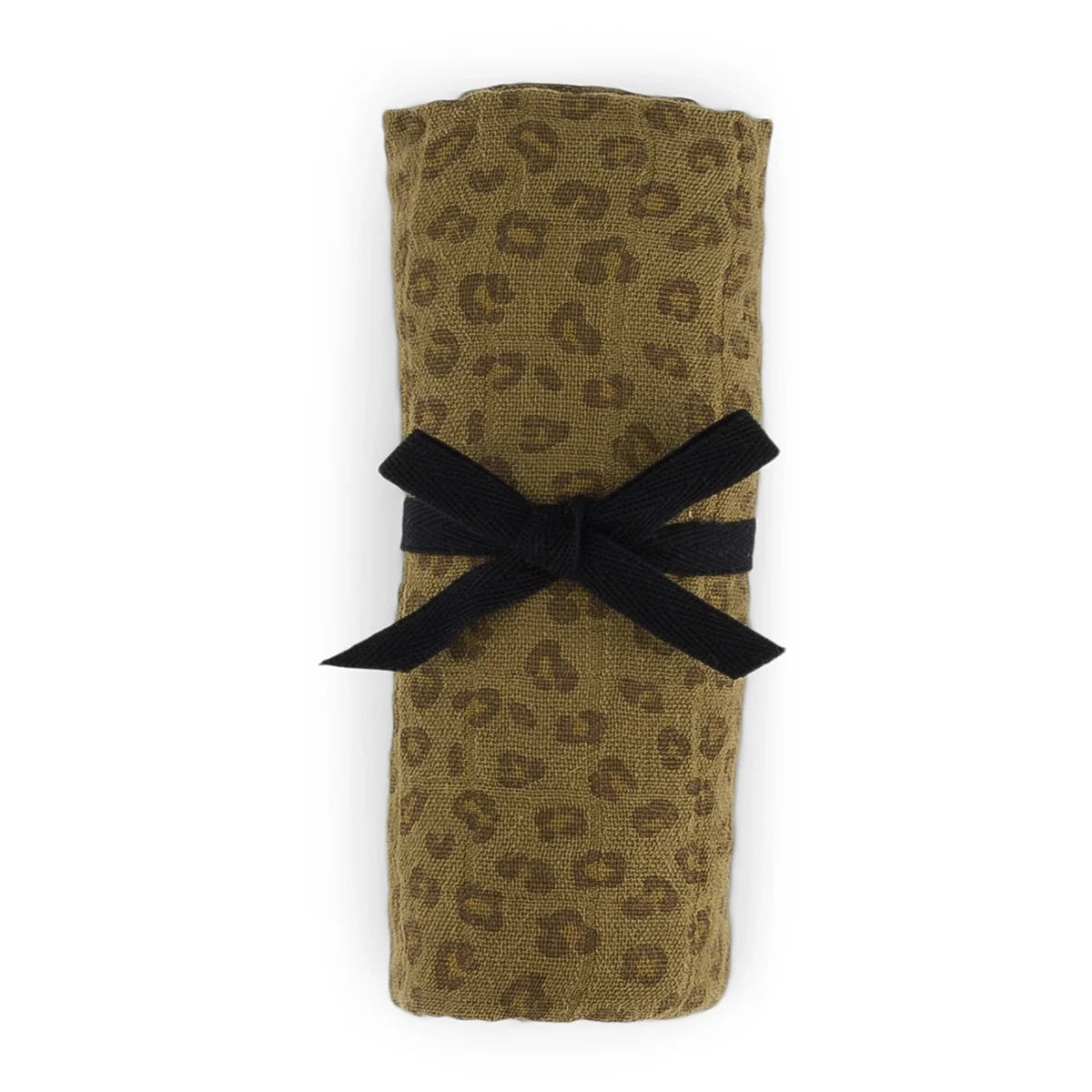FOULARD BIANCA MINI LÉOPARD OLIVE