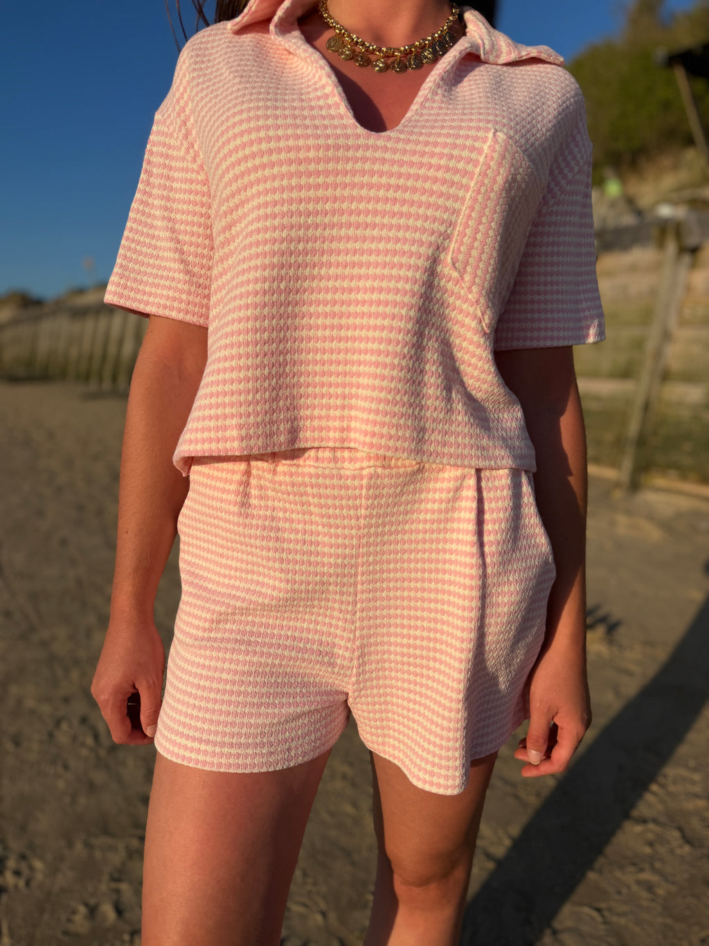 SHORT POLO ROSE