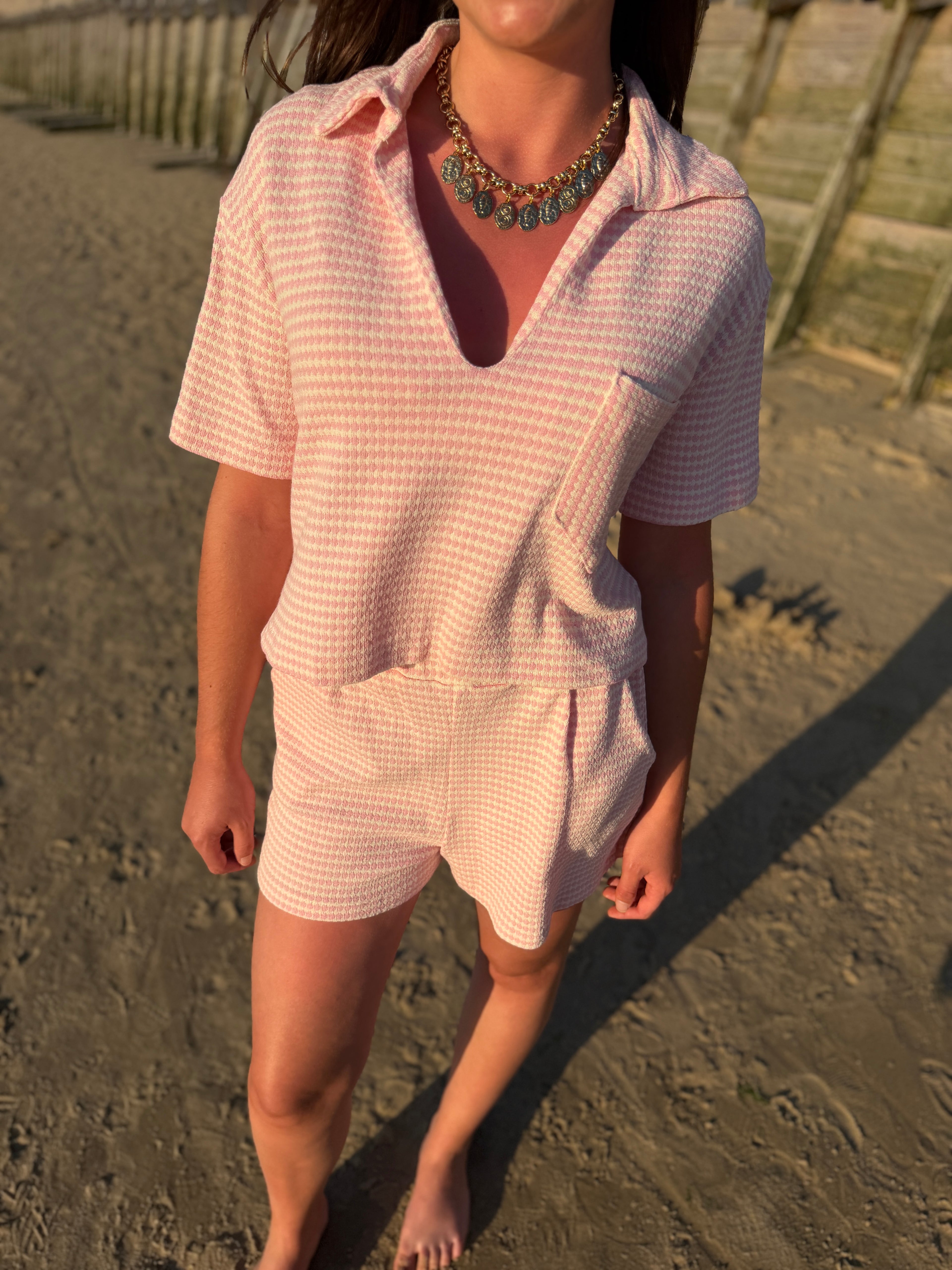 SHORT POLO ROSE
