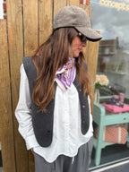 FOULARD ADULTE FLORAL LILAS