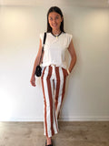 PANTALON MAX TERRACOTTA/BLANC