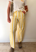 PANTALON ALEX BLANC/JAUNE