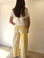PANTALON ALEX BLANC/JAUNE