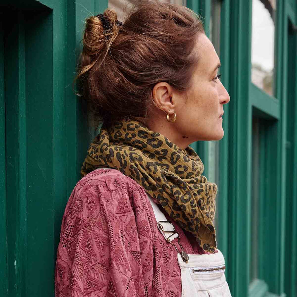 FOULARD BIANCA GRAOU OLIVE