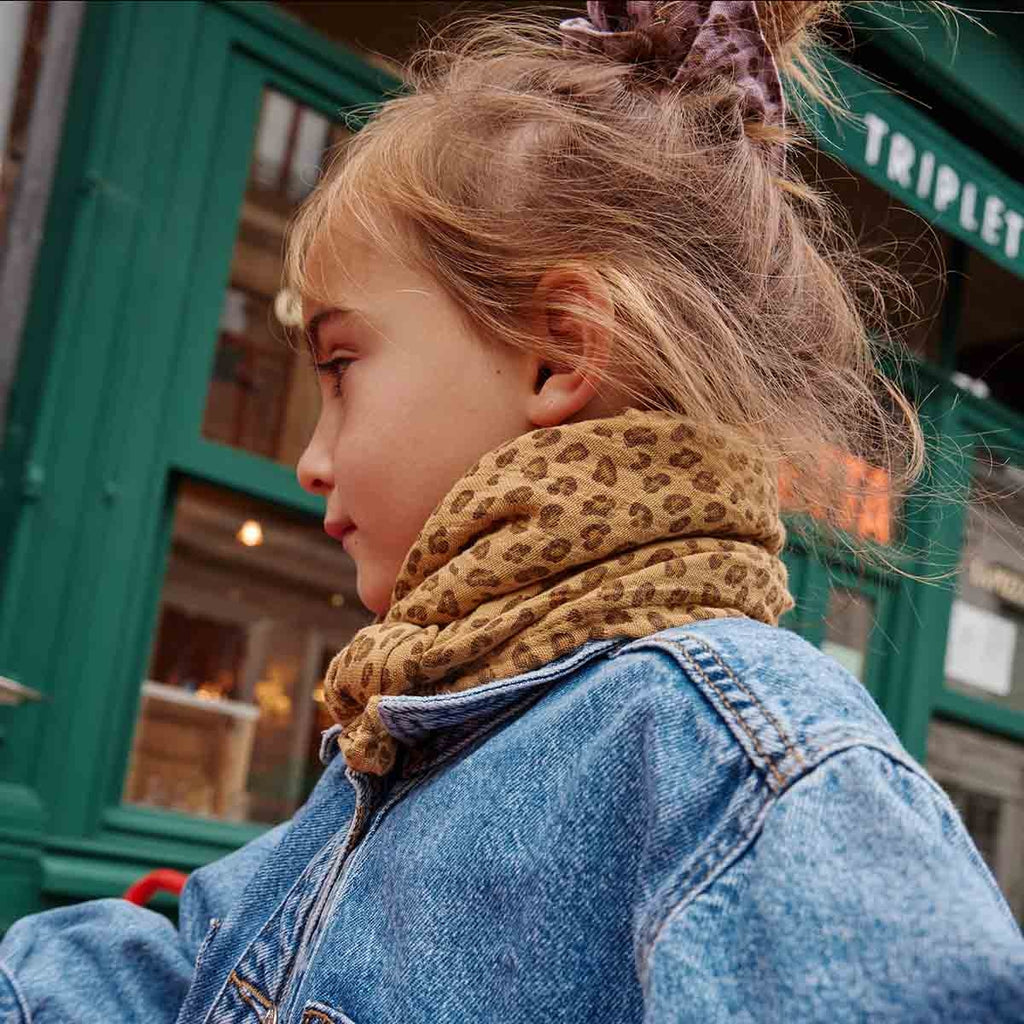 FOULARD BIANCA MINI LÉOPARD CAFÉ