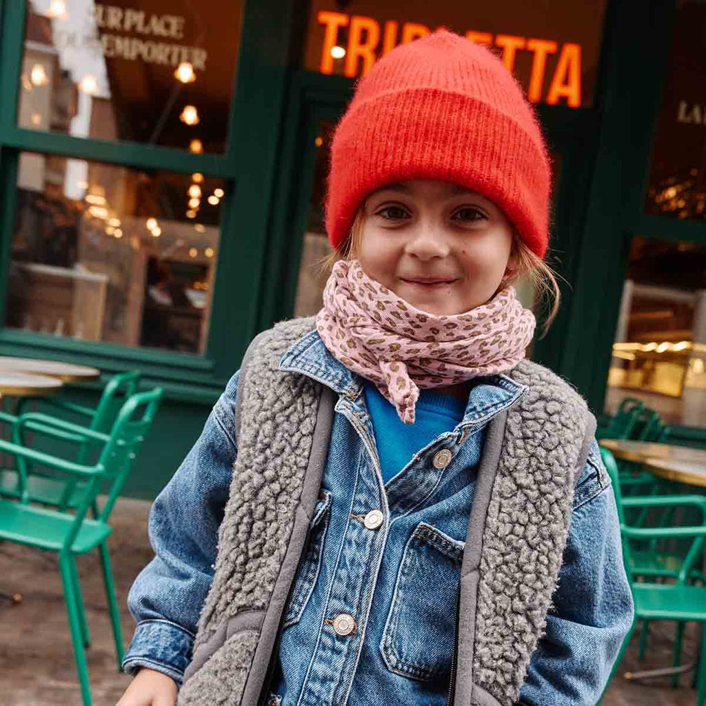 FOULARD BIANCA MINI LÉOPARD CANDY PINK