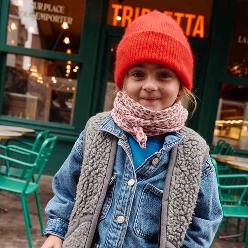 FOULARD BIANCA MINI LÉOPARD CANDY PINK