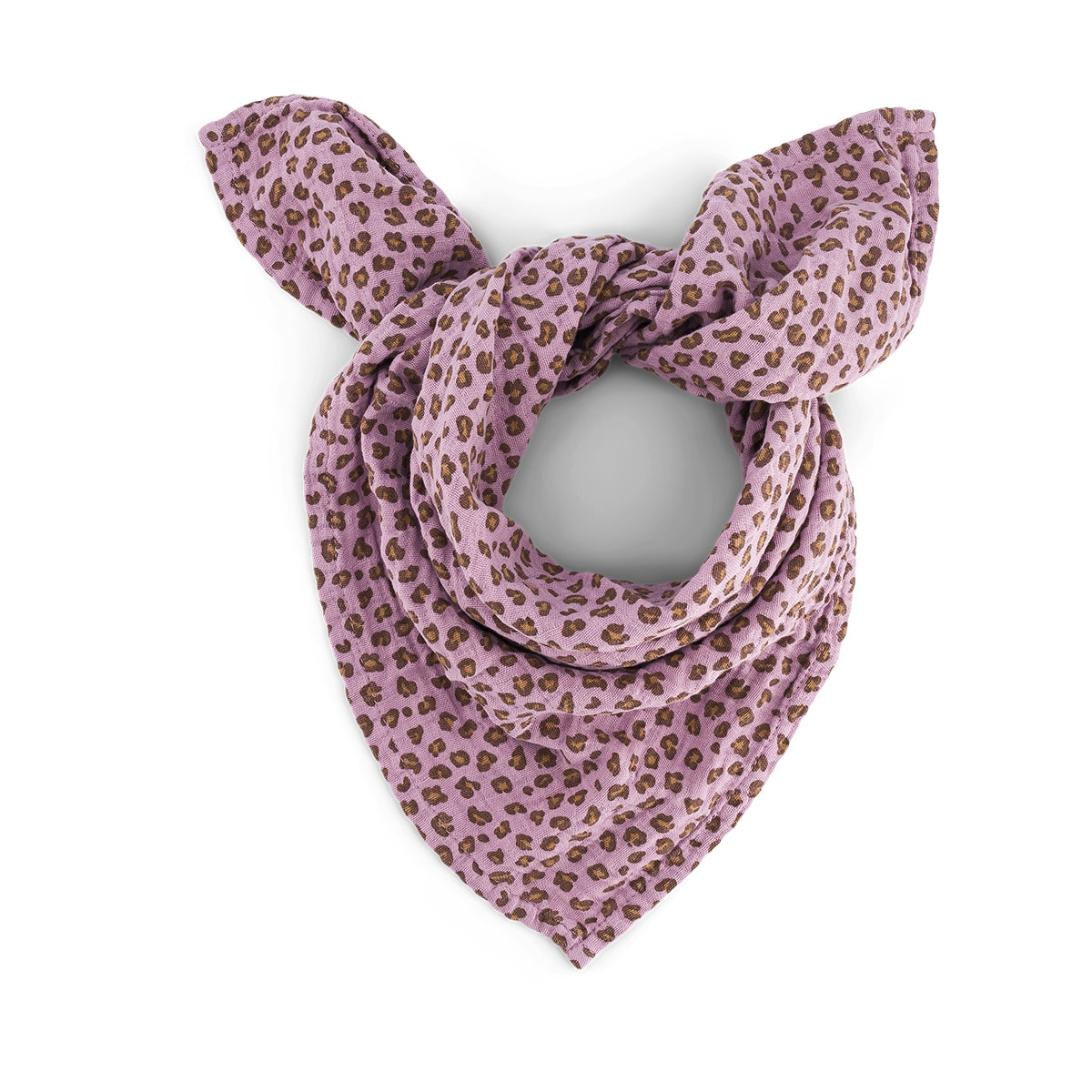 FOULARD BIANCA MINI LÉOPARD MAUVE