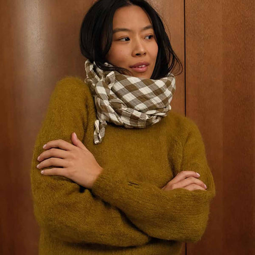 FOULARD BIANCA VICHY NUTRIA