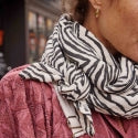 FOULARD BIANCA ZÈBRE GREIGE