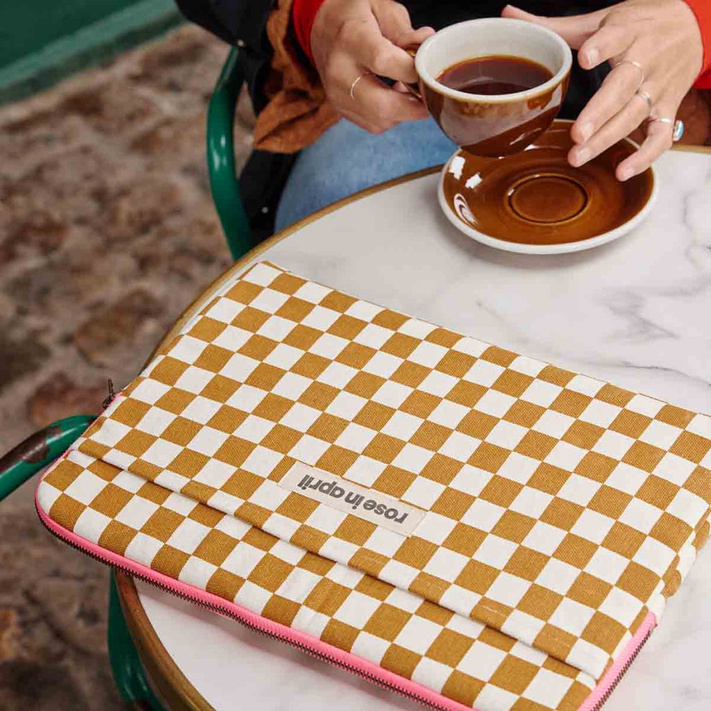 POCHETTE ORDINATEUR DAMIER/CARAMEL