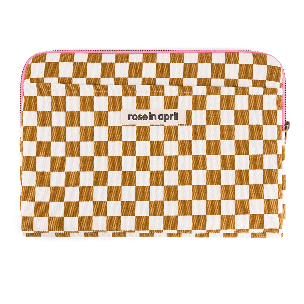POCHETTE ORDINATEUR DAMIER/CARAMEL