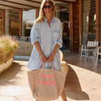 SAC CABAS ELISA RAYURES TENNIS PECAN